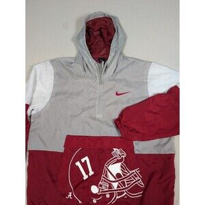 Nike Alabama Crimson Tide Jacket Mens XL Anorak Windbreaker 1/4 Zip Hoodie NCAA